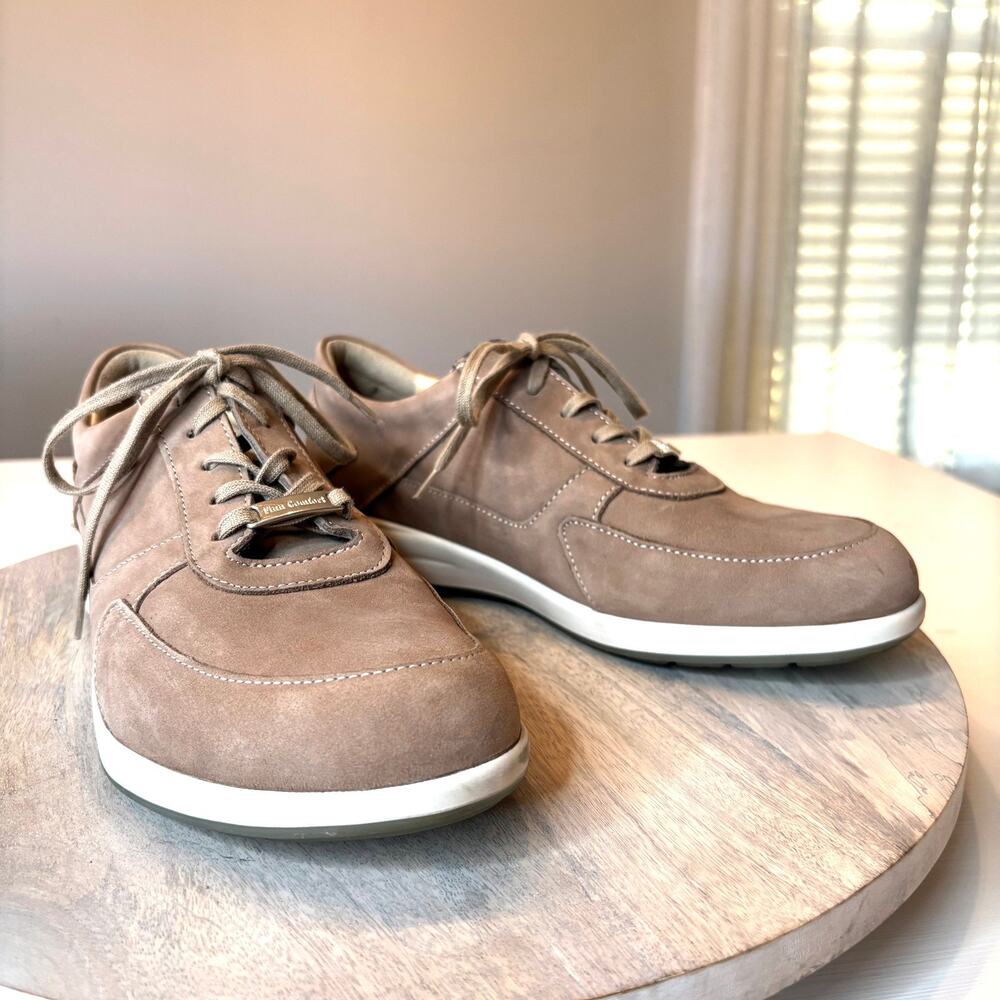 Finn Comfort Drena Taupe Nubuck Suede Leather Comfort Sneakers Women's Sz 6.5